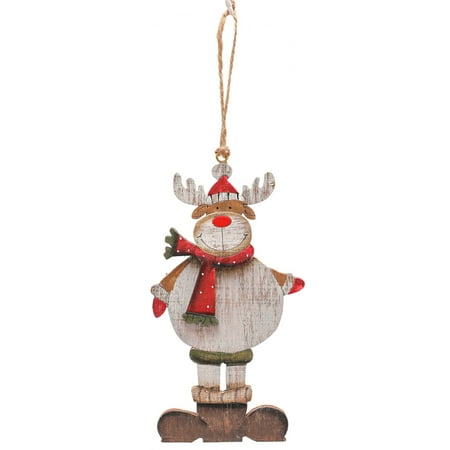 

FAIOIN Wooden Hanging Christmas Tree Elk Pendant Ornament New Year Xmas Party Decor
