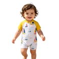 thumbnail image 5 of Lullu Baby Swimsuit Boy UPF 50+ Short Sleeve Zip up Rash Guard One-Piece Bathing Suit Swimwear, 5 of 8