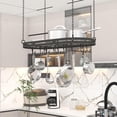 thumbnail image 6 of 33” Hanging Pot Rack Ceiling Mount, Black Metal Pan Rack Hanging with 15 Hooks, Oval Pots and Pans Hanging Rack, Ceiling Hanging Pot Racks with Grid, Pan and Pot hangers for Kitchen Cookware Utensils, 6 of 7
