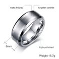 thumbnail image 2 of 8mm Purely Tungsten Carbide Ring for Men Wedding Fashion Jewelry Bands Size 8-12, 2 of 7