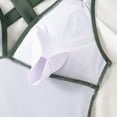 thumbnail image 4 of GUACER Womens Ruched One-Piece Swimsuit with Plunge Halter Neck & Bow-Tie Back Tummy Control Bathing Suits, 4 of 8