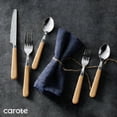 thumbnail image 4 of Carote 20-Piece Stainless Steel Flatware Set Service for 4,Silverware Set with Khaki Handle, Mirror Polished, Dishwasher Safe, 4 of 4