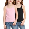 thumbnail image 4 of KyCheLot 2 Pack Tank Tops for Kids Sleeveless Crew Neck Solid Color Spaghetti Strap Tops Comfy Summer Camisole, 4 of 5