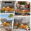 thumbnail image 5 of Fall Pumpkins Turkey Outdoor Waterproof Pillow Covers, Thanksgiving Sunflowers Retro Plaid Decorative Square Throw Pillowcase Sofa Cushion Sham for Patio/Couch/Chair, 18"x18" 2 Pack, 5 of 8