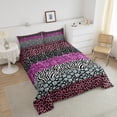thumbnail image 3 of Pink Cheetah Print Comforter Set Glitter Diamond Bedding King Size Leopard Print Duvet Set, Watercolor Animal Print Bedding Sets With 2 Pillowcases (No Glitter No Sequin), 3 of 6