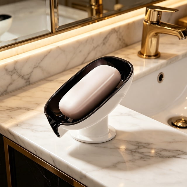 Draining Soap Dish, Wall Mounted Soap Rack for Bathroom Shower Self Draining