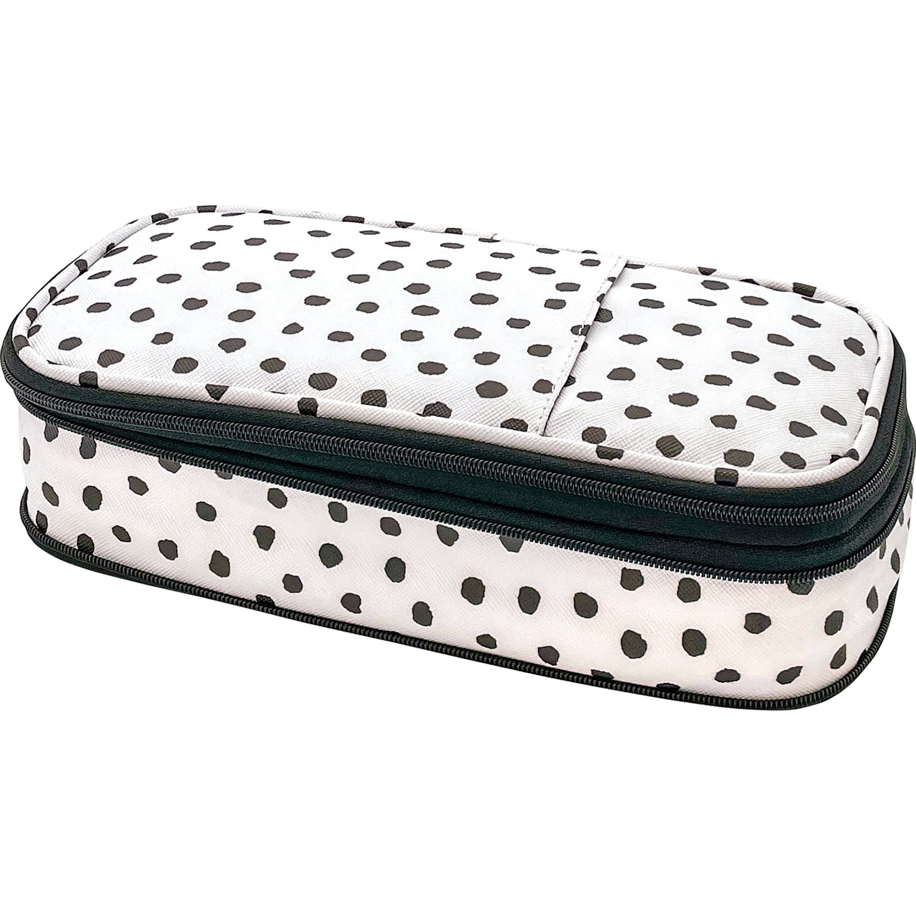 Teacher Created Resources Black Painted Dots on White Pencil Case, Pack of 3
