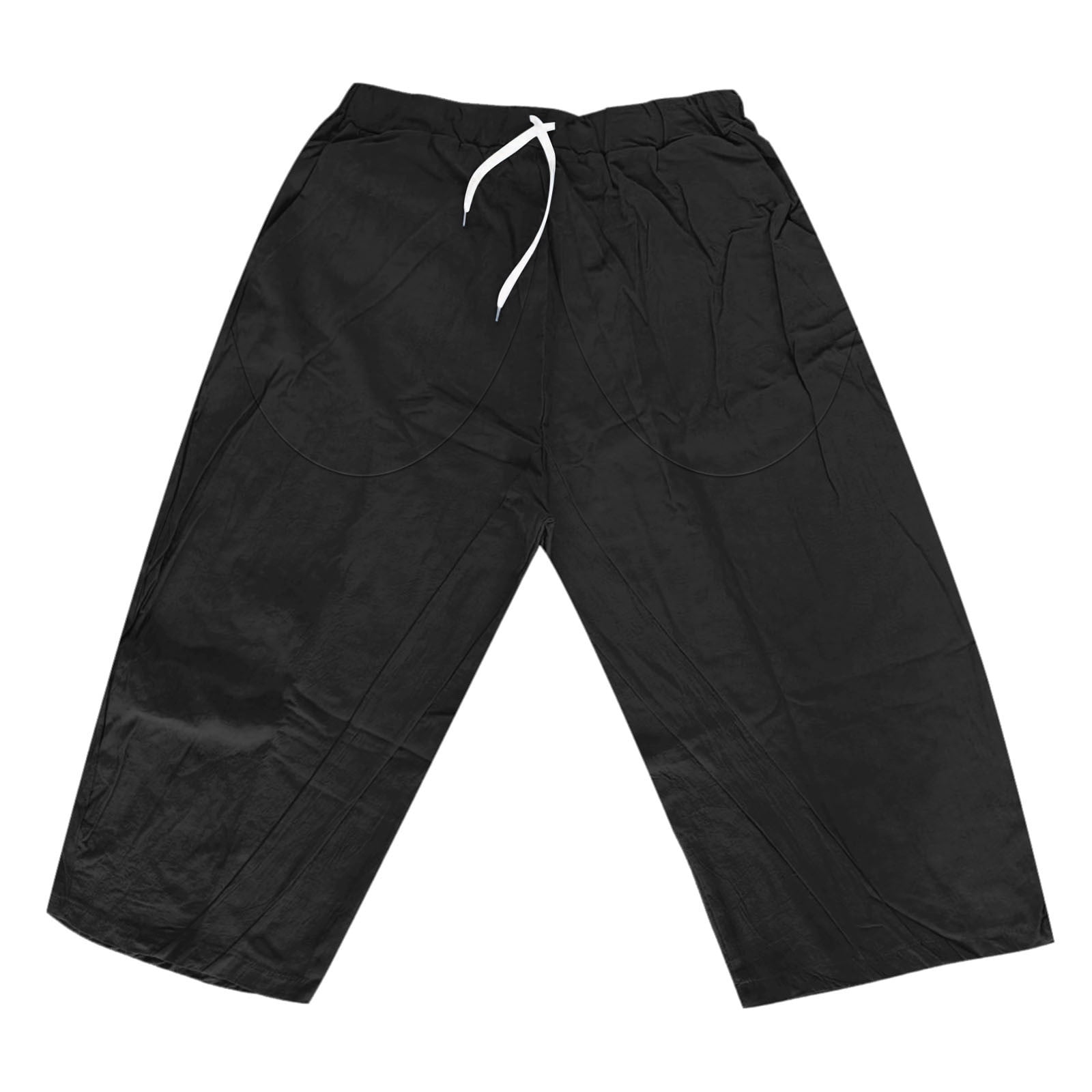 Men's Casual Twill Elastic Cargo Shorts Below Knee Loose Fit