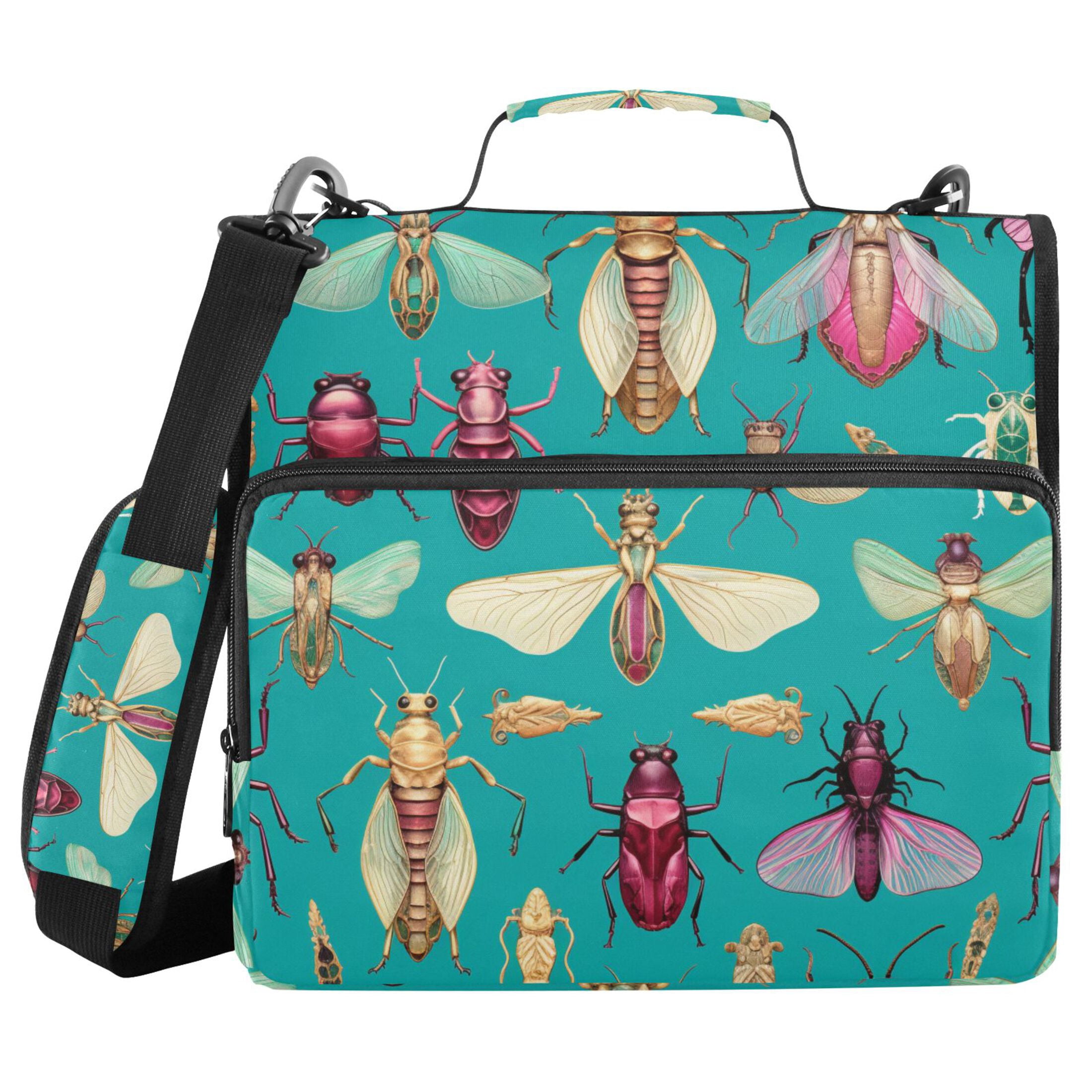 ALAZA Zipper Binder Insect 3 Ring Trapper Keeper File Folder Organizer Bag