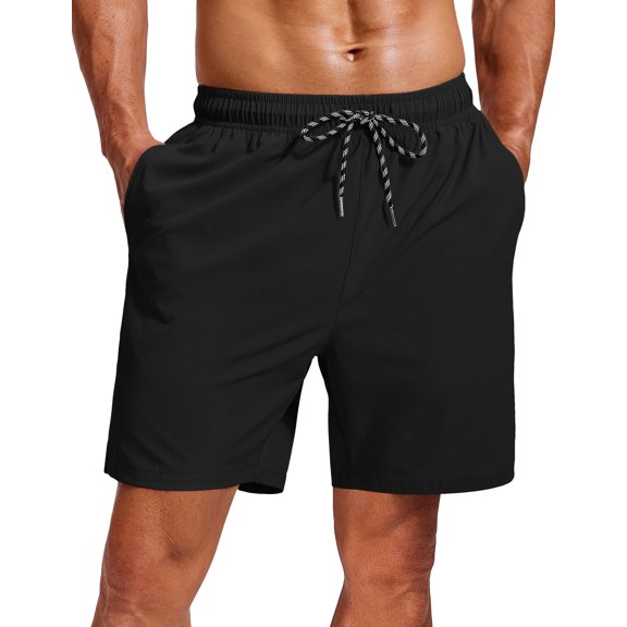 COOFANDY Mens Swim Trunks 7 inch Swim Shorts Board Short Bathing Suit with Mesh Liner Beach Shorts