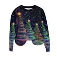 thumbnail image 4 of Craaazy Women's Christmas Tops Christmas Print Crewneck Long Sleeve Xmas Funny Shirts Gifts, 4 of 5