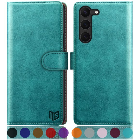 Suanpot Para Samsung Galaxy S23 +/ Plus Funda Tipo Cartera Con Bloqueo Rfid Titular De La Tarjeta De Crédito Flip Book Pu Funda Protectora De Cuero Mujeres Hombres Para Samsung S23Plus Funda Del Teléf