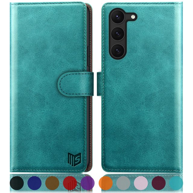 Suanpot Para Samsung Galaxy S23 +/ Plus Funda Tipo Cartera Con Bloqueo Rfid Titular De La Tarjeta De Crédito Flip Book Pu Funda Protectora De Cuero Mujeres Hombres Para Samsung S23Plus Funda Del Teléf