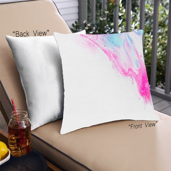 Ahgly Company Color Focus Pink Outdoor Throw Pillow, 18 inch by 18 inch