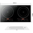 thumbnail image 2 of Anqidi 2400W Double Induction Cooktop, Portable Countertop Digital Electric Induction Cooker w/8 Gear Firepower 110V, 2 of 9