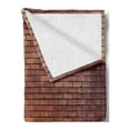 thumbnail image 2 of Brick Wall Soft Flannel Fleece Throw Blanket, Rustic Construction House Exterior Stone Wall with Retro Effect, Cozy Plush for Indoor and Outdoor Use, 50" x 60", Brown Dark Brown, by Ambesonne, 2 of 5