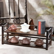 Fancyes Tabletop Display Rack Shelf Organizer Multi Layer Ornament Decorative Teaware Spice Rack Holder for Home Decor Kitchen 2 Layer