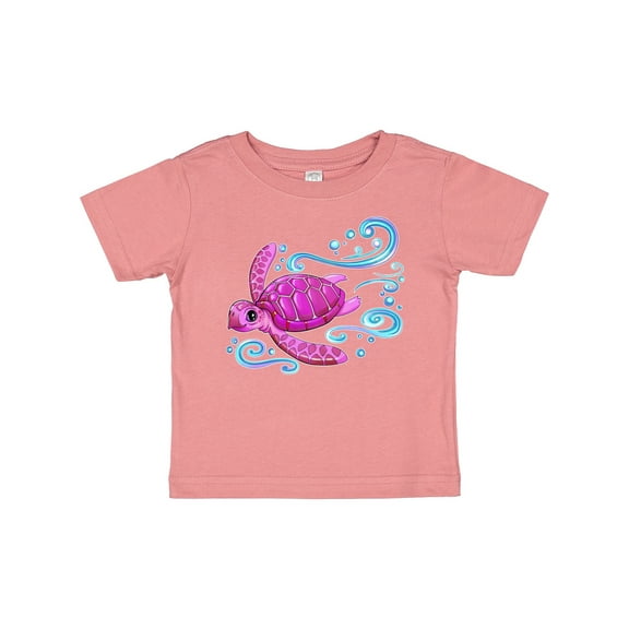 Inktastic Cute Pink Sea Turtle Boys or Girls Baby T-Shirt