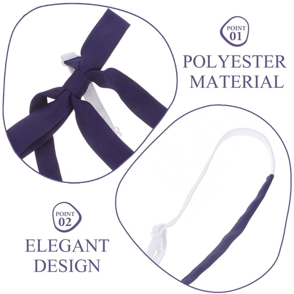SEWCHICS Adjustable Dark Polyester Bowtie Pre-Tied Neck Ribbon for School Uniforms, Parties, and Special Events