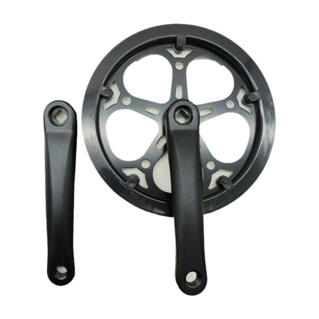Colaxi Ensemble de Manivelle de Vélo Manivelle Vitesse Unique Plateau Carré Haute Résistance pour Vélo Pliant Noir