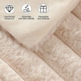 thumbnail image 3 of YJ.GWL Soft Plush Sherpa Fleece Throw Blanket Warm Fluffy Jacquard Striped Blankets for Sofa Couch Bed Living Room,50"x60",Cream White, 3 of 6