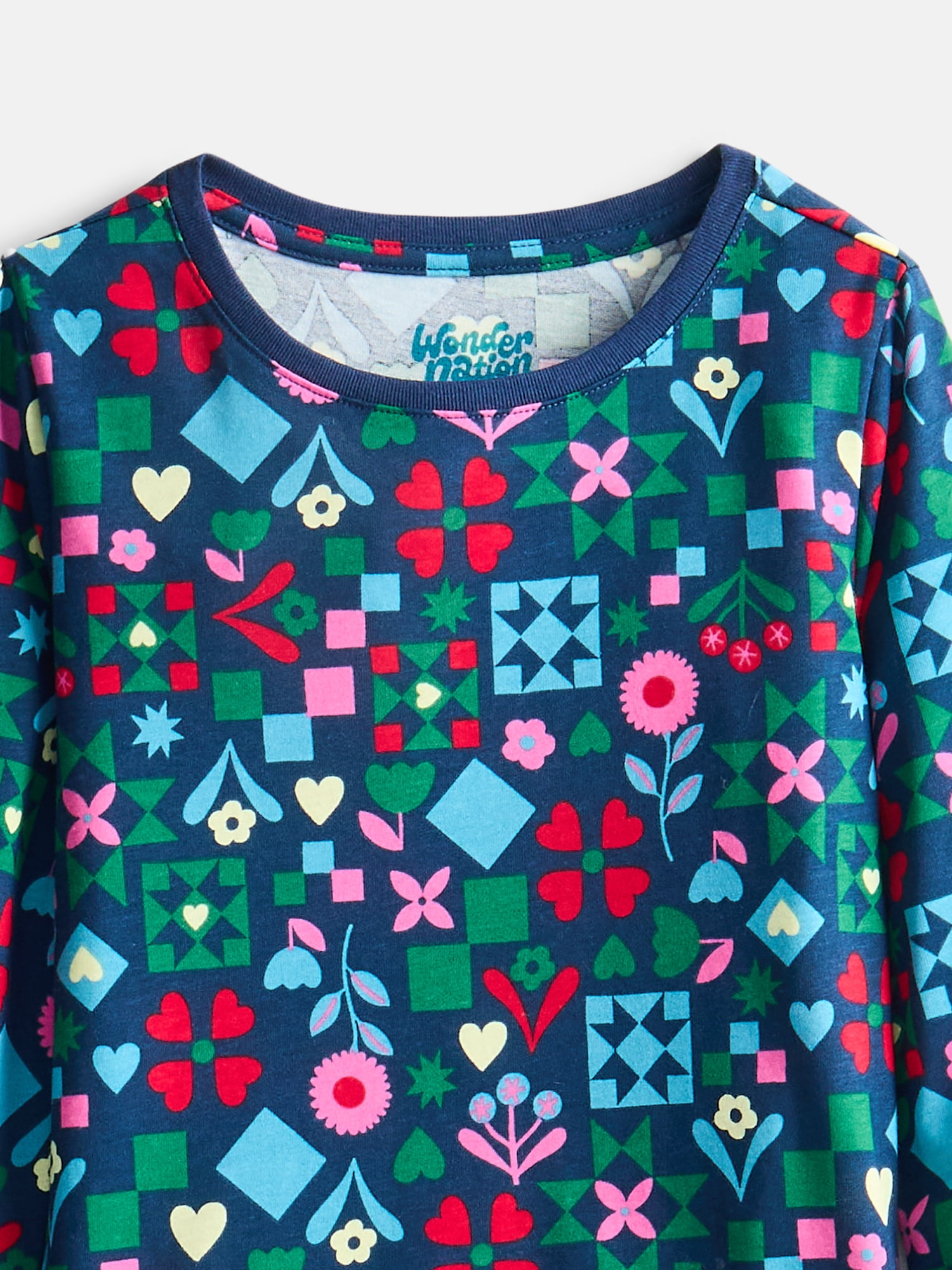 Wonder Nation Girls Kid Tough Tee with Long Sleeves, Sizes 4-18 & Plus