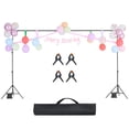 thumbnail image 1 of KFFKFF Backdrop Stand, 6.5 x 10 ft Adjustable Photo Backdrop Stand Kit, Portable Background Backdrop Stand with 5 Crossbars, Heavy Duty Projector Screen Stand, 1 of 9