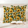 thumbnail image 3 of Sunflowers Pillow Covers 2 Pack Country Watercolor Yellow Sunflower Floral Leaf Plant Pillowcase Waterproof Outdoor Throw Pillow Cover for Patio Garden Square Cushion 24”x24”, 3 of 9