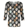 thumbnail image 5 of VKOYWKM Hauts Easter pour Femmes T-Shirts Imprimés Ufs Colorés Blouses Décontractées Col Rond Manches 3/4 Cadeau de Vacances Easter, 5 of 5
