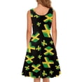 thumbnail image 3 of FKELYI Jamaica Flag Sleeveless Dresses Comfortable Sleeveless Dress for Women Dressy Polyester Round Neck Basic Skater Dress Size 3XL, 3 of 4