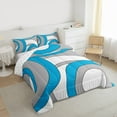 thumbnail image 3 of Homewish Abstract Stripes Boy Girl Bedding Comforter Set 2pcs,Geometric Circle Twin Comforter Sets Microfiber,Vintage Aesthetic Breathable Bedding Set,Breathable Home Decor,Reversible, 3 of 8