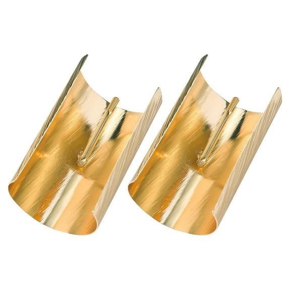 Masteelf 2pcs Metal Hair Cuff Decorative Ponytail Buckle For Women Brushed Texture Hair Accessories Metal Hair Clips High Ponytail Hairpin Hair Cuff