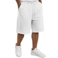 thumbnail image 2 of LWavelet Mens Shorts Casual Drawstring Elastic Waist Lightweight Summer Vacation Beach Shorts,White 5XL, 2 of 7