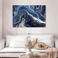 thumbnail image 2 of Elephant Stock Gold And Navy Suminagashi Wall Art - Horizontal Canvas Wall Art - Living Room Wall Decor - Abstract Canvas - Blue And Gold Decor - 45" x 30", 2 of 8