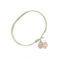 thumbnail image 2 of 7 inch Oval Eye Hook Bangle Bracelet w/ St. Christopher/Lacrosse in Gold-Filled, 2 of 3