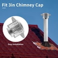 thumbnail image 6 of Rollbacks & More Round Chimney Cap Stainless Steel Tapered Top with Screen Outside Roof Fireplace Cover B, 6 of 6