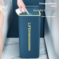 thumbnail image 4 of Cubo de basura nórdico de 15/10 l, tipo prensa, PP, impermeable, con tapa, rectangular, para almacenamiento, cocina, baño, accesorio de inodoro, 4 of 5