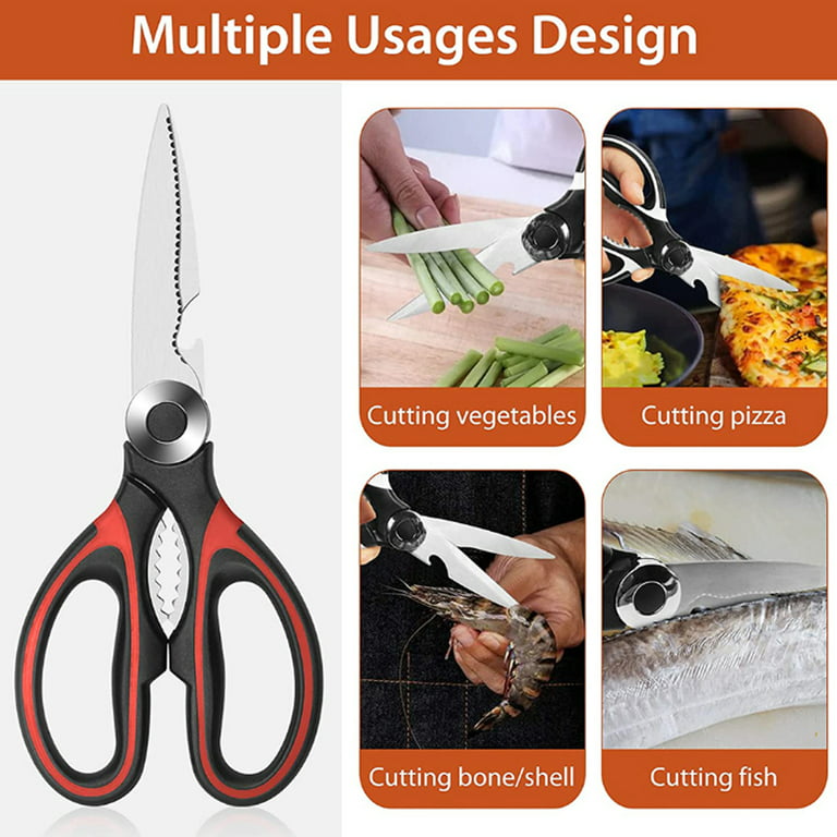 MoveCatcher Kitchen Shears,2-Pack Heavy Duty Kitchen Scissors,Dishwasher  Safe Meat Scissors,Kitchen Scissors for General Use for  Chicken/Poultry/Fish/Meat 