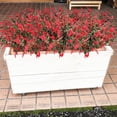 thumbnail image 5 of ZOELNIC 12PCS Artificial Flowers for Outdoors UV Resistant Fake Flowers Faux Plants for Hanging Garden Porch Window Box Home Indoor Decor Outside Decoration (Red), 5 of 7