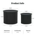 thumbnail image 4 of Wirrytor Round Coffee Table Sets 2 Pieces, Wood Fluted Coffee Table with Storage, for Living Room Bedroom, Apartment(Black), 4 of 10