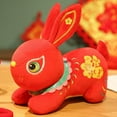 thumbnail image 4 of Guofeng Year of the Rabbit Plush Mascot Lying Rabbit Doll Red Chinese New Year Stuffed Toy Decorative Gift Lunar Festival, 4 of 6
