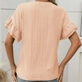 thumbnail image 6 of GUZOM Women’s Ruffle Sleeve Top with Lace Details – Sweetheart Campus Blouse for Spring & Summer,Orange,Size L, 6 of 7