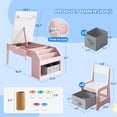 thumbnail image 4 of HiJob Kids Art Table and Chair Set for Girls with Easel, Paper Roll Holder & Storage, 5-in-1 Toddler Activity Table for Drawing, Crafts and Learning, Pink, 4 of 10