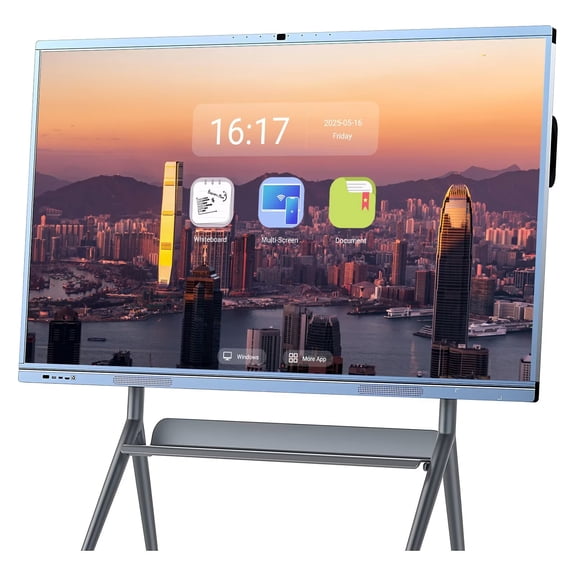 OH Interactive Whiteboard 65inch Multi Touch Reverse Control IR Touch Rotatable 4K Monitor Wireless 5G/WiFi Connectivity for Digital Signage, School & Conferences
