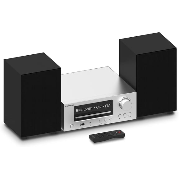 Estéreo  Bluetooth y reproductor de CD,  100 W con radio FM, visualización LCD retroiluminado, MAJORITY Oakcastle