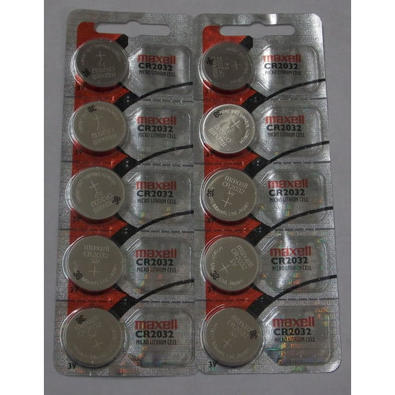 Maxell CR2032 3 Volt Lithium Coin Battery - 10 Pack Exp.2025