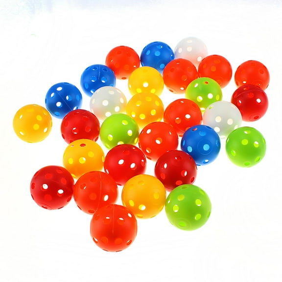 Crestgolf Practice Golf Balls, 50pcs Plastic Golf Balls 42mm Hollow Airflow Good for Your Pets-(Multicolor)