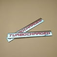 thumbnail image 6 of 2x Metal Silver With Red TURBOCHARGED Auto Badge Sport Emblem Sticker Decals, 6 of 8