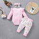 thumbnail image 3 of Body De Bebé, Conjunto De Canastilla, Monos Para Niños Pequeños, Recién Nacidos, Niñas, Mameluco Estampado, Conjunto De Pantalones Con Estampado Floral, Trajes Rosa Odeerbi LM103-685, 3 of 9