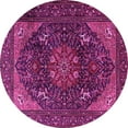 thumbnail image 1 of Ahgly Company Indoor Round Medallion Pink Traditional Area Rugs, 6' Round, 1 of 4